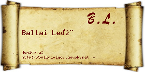 Ballai Leó névjegykártya